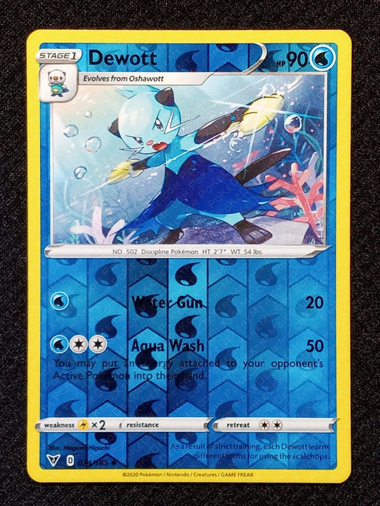 034/185 Dewott {Reverse Holo}