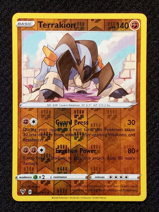 092/185 Terrakion {Reverse Holo}