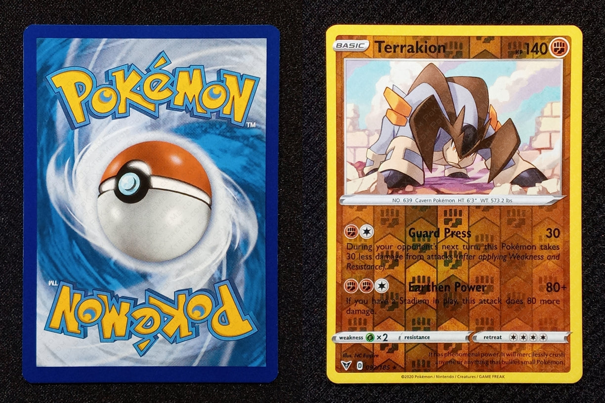092/185 Terrakion {Reverse Holo}
