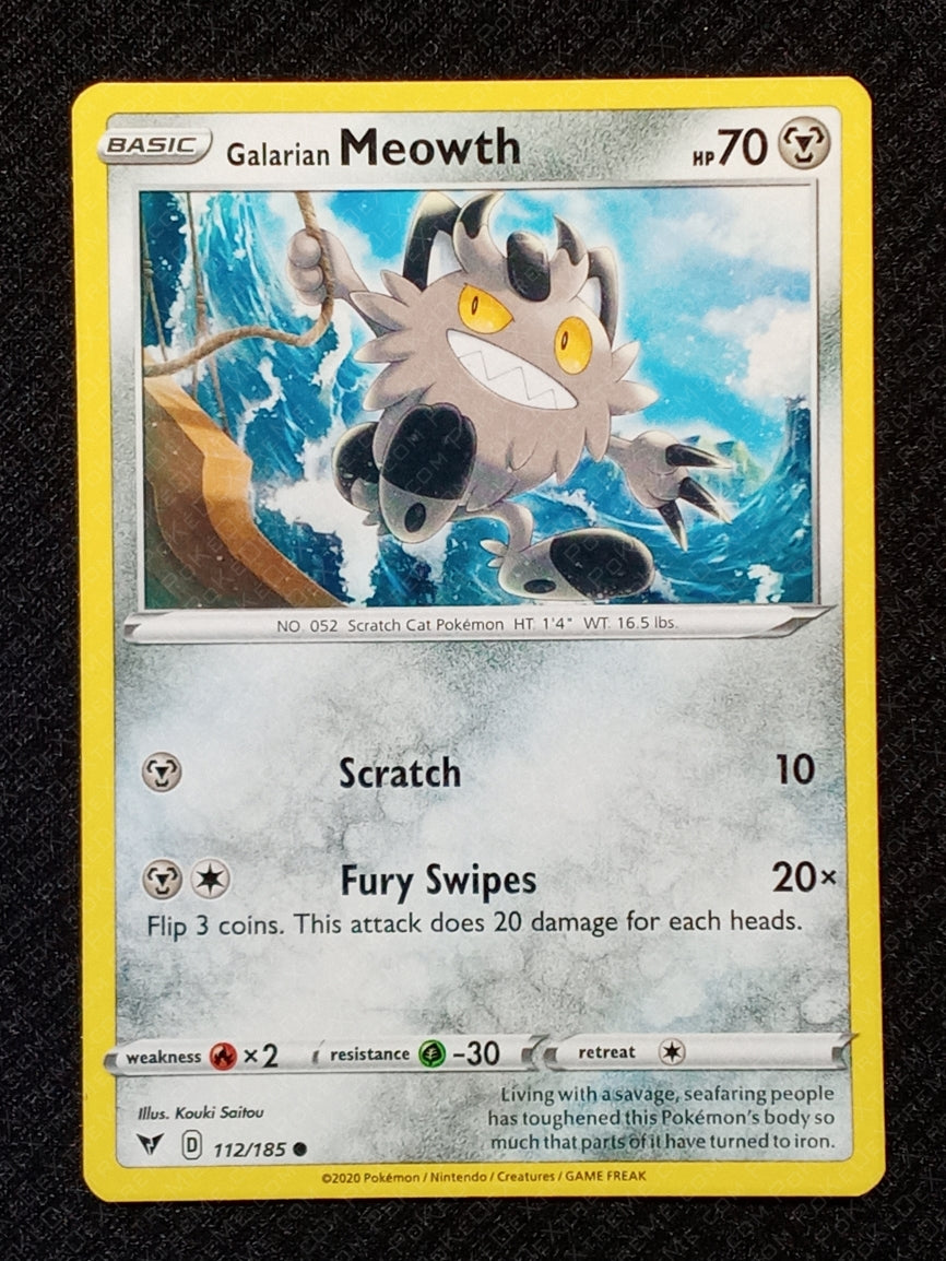 112/185 Galarian Meowth