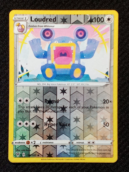 136/185 Loudred {Reverse Holo}