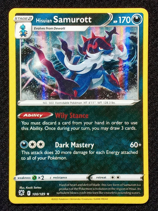 100/189 Hisuian Samurott {Window Holo}