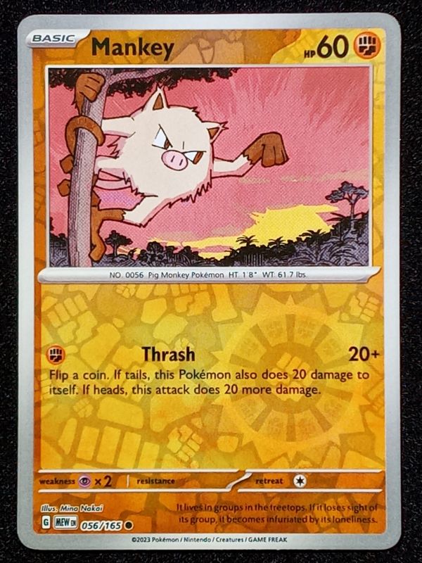056/165 Mankey {Reverse Holo}