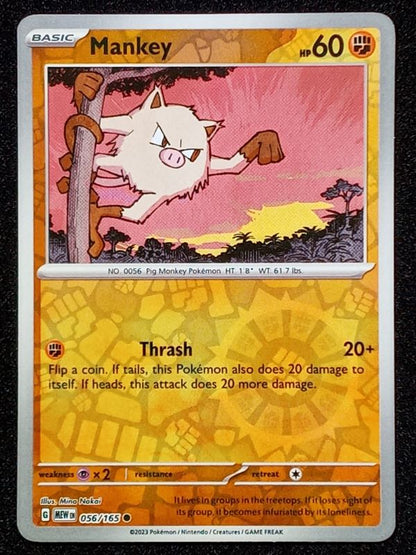 056/165 Mankey {Reverse Holo}
